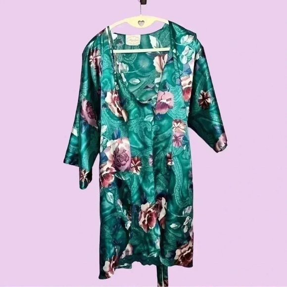 Vintage Angelique Matching Slip Dress and Robe Medium - Picture 1 of 8